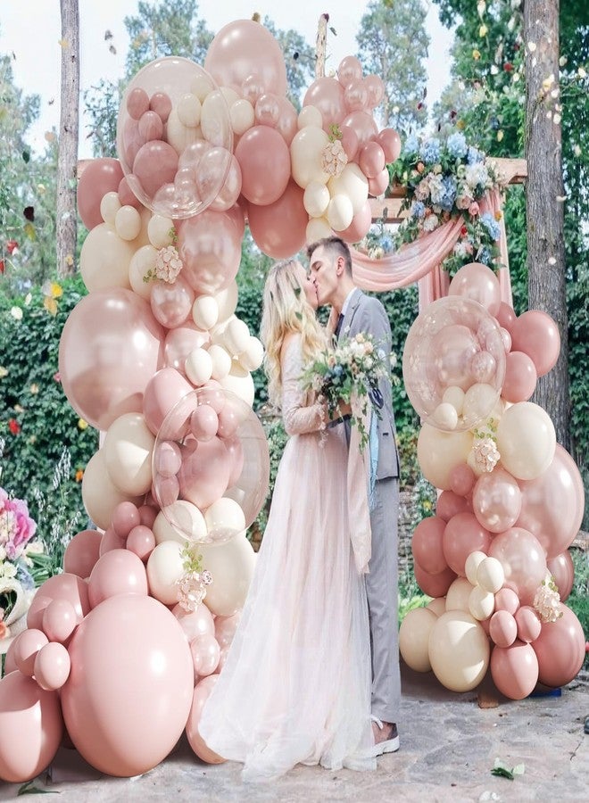 NUTTYBASH Dusty Pink Balloon Arch Kit,Double Stuffed Pearl White Balloon Garland Kit for Wedding Birthday Baby Shower Gender Reveal Bridal Engagements Decorations - Image 3